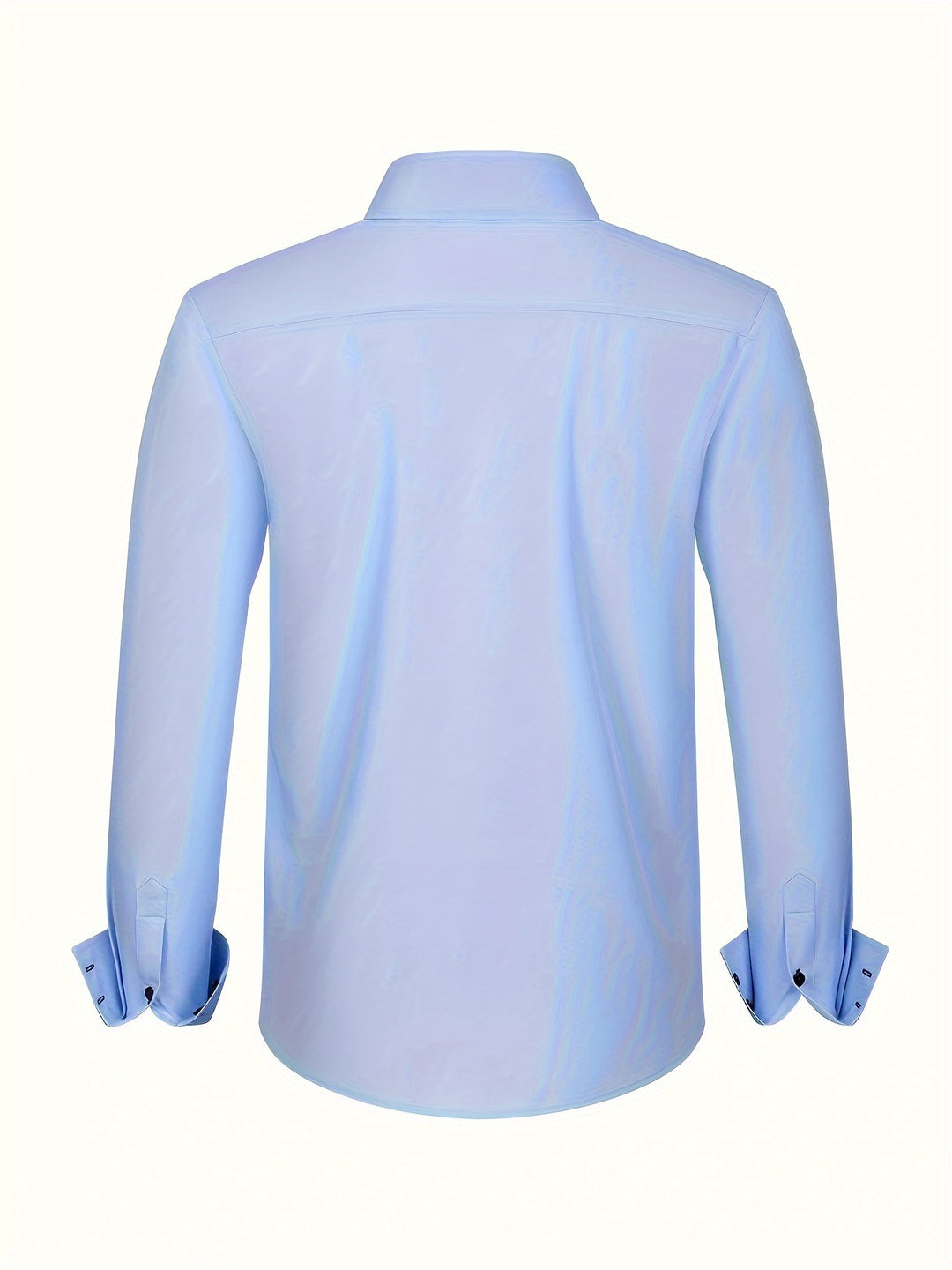 Luvo | Chemise Homme – Croisée, Extensible & Bleu Clair avec Poignets Contrastés