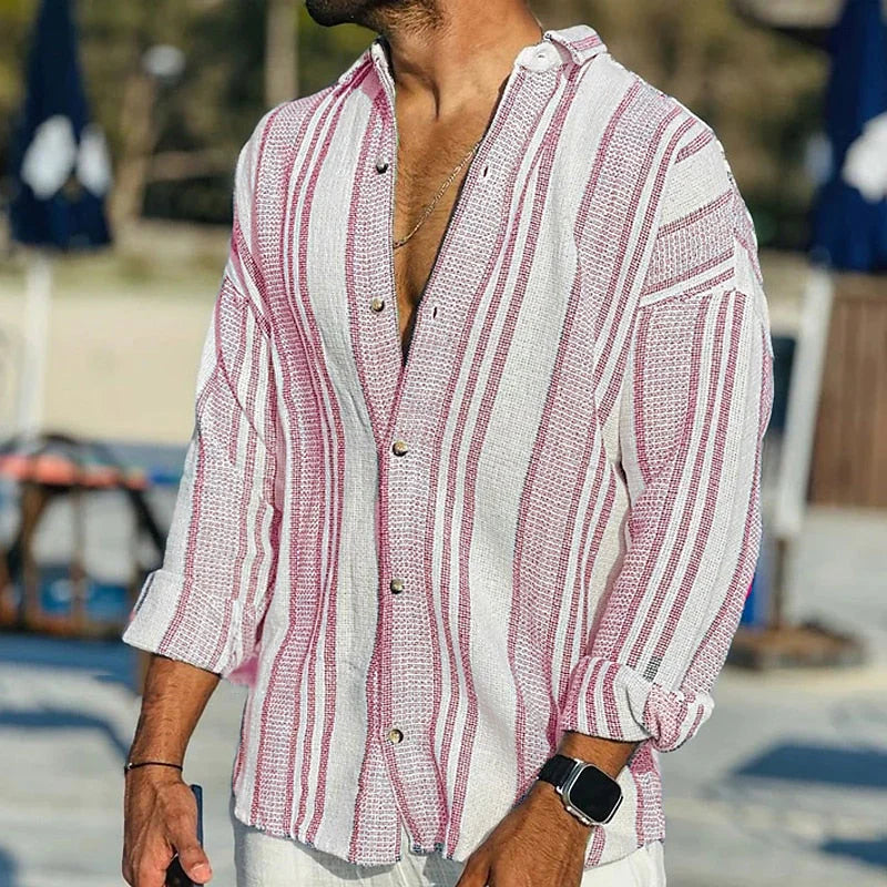 Luvo | Chemise Homme –  Coupe Ample & Touche de Soie – Style Estival Décontracté