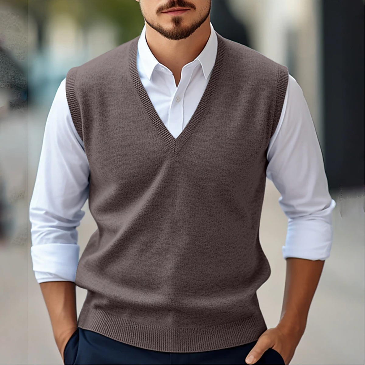 Luvo | Pull Sans Manches à Col en V – Élégant et Confortable