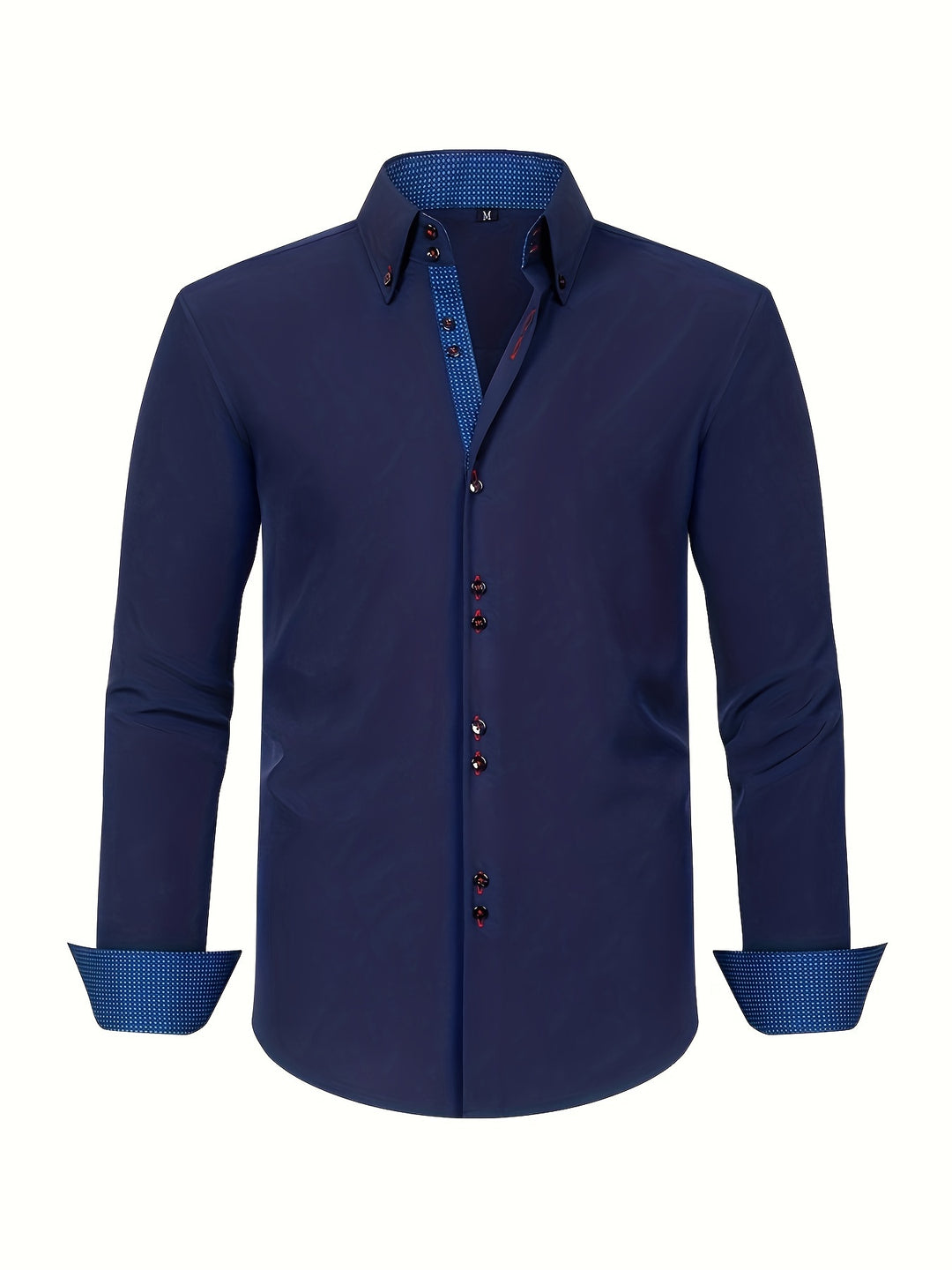 Luvo | Chemise Homme – Croisée, Extensible & Bleu Clair avec Poignets Contrastés