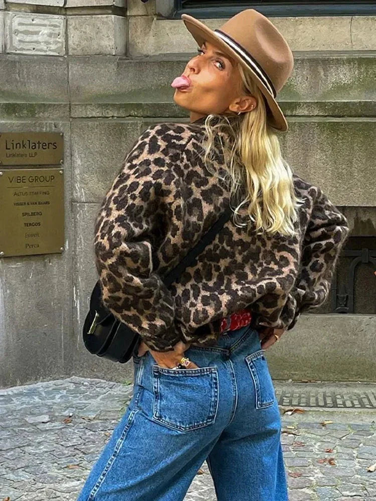Luvo | Veste Léopard pour femme - boutons