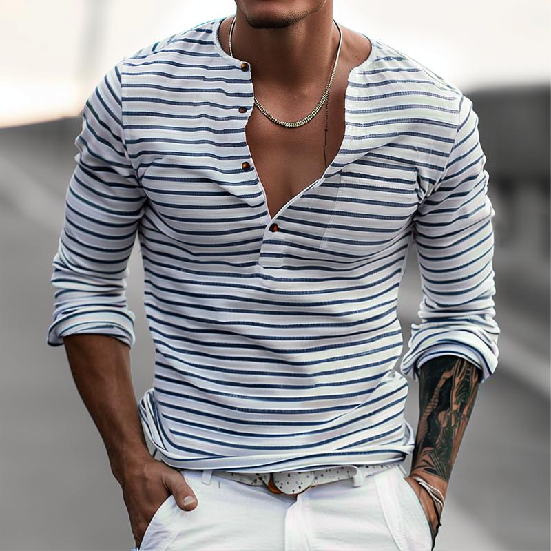 Luvo | Chemise à Rayures avec Col et Manches Longues