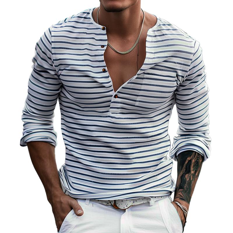 Luvo | Chemise à Rayures avec Col et Manches Longues