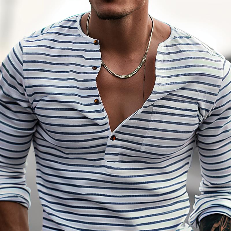 Luvo | Chemise à Rayures avec Col et Manches Longues