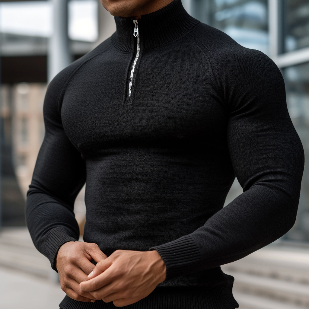 Luvo | Pull zippé ajusté pour homme