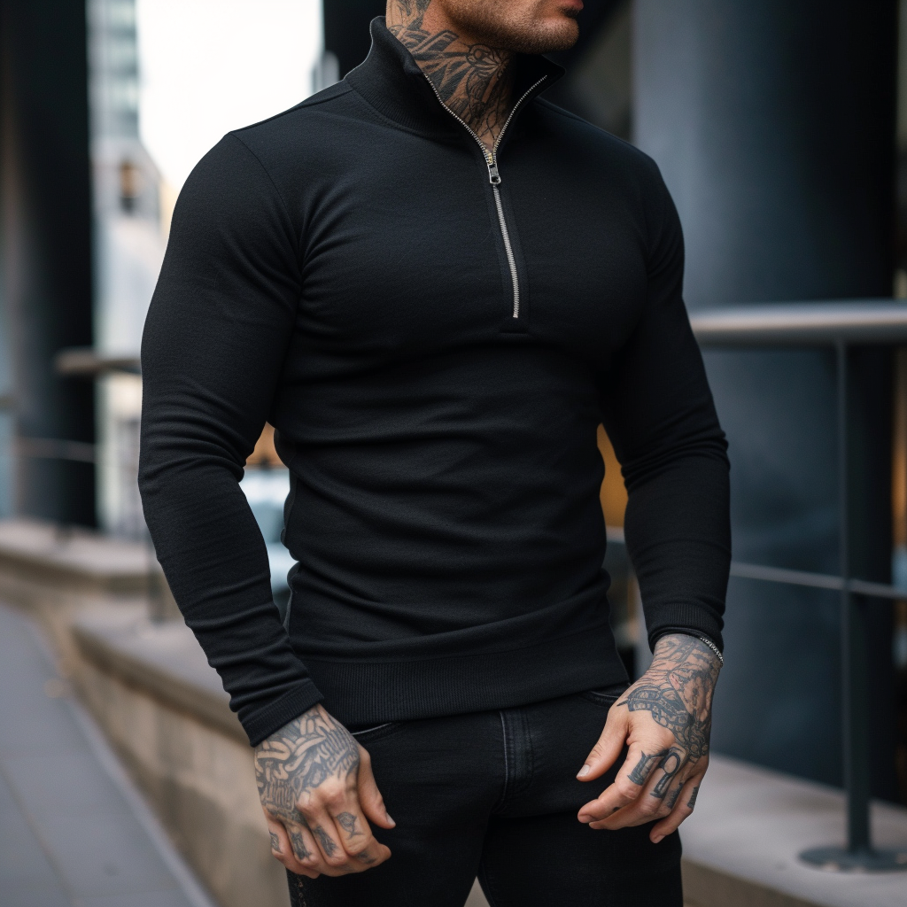 Luvo | Pull zippé ajusté pour homme