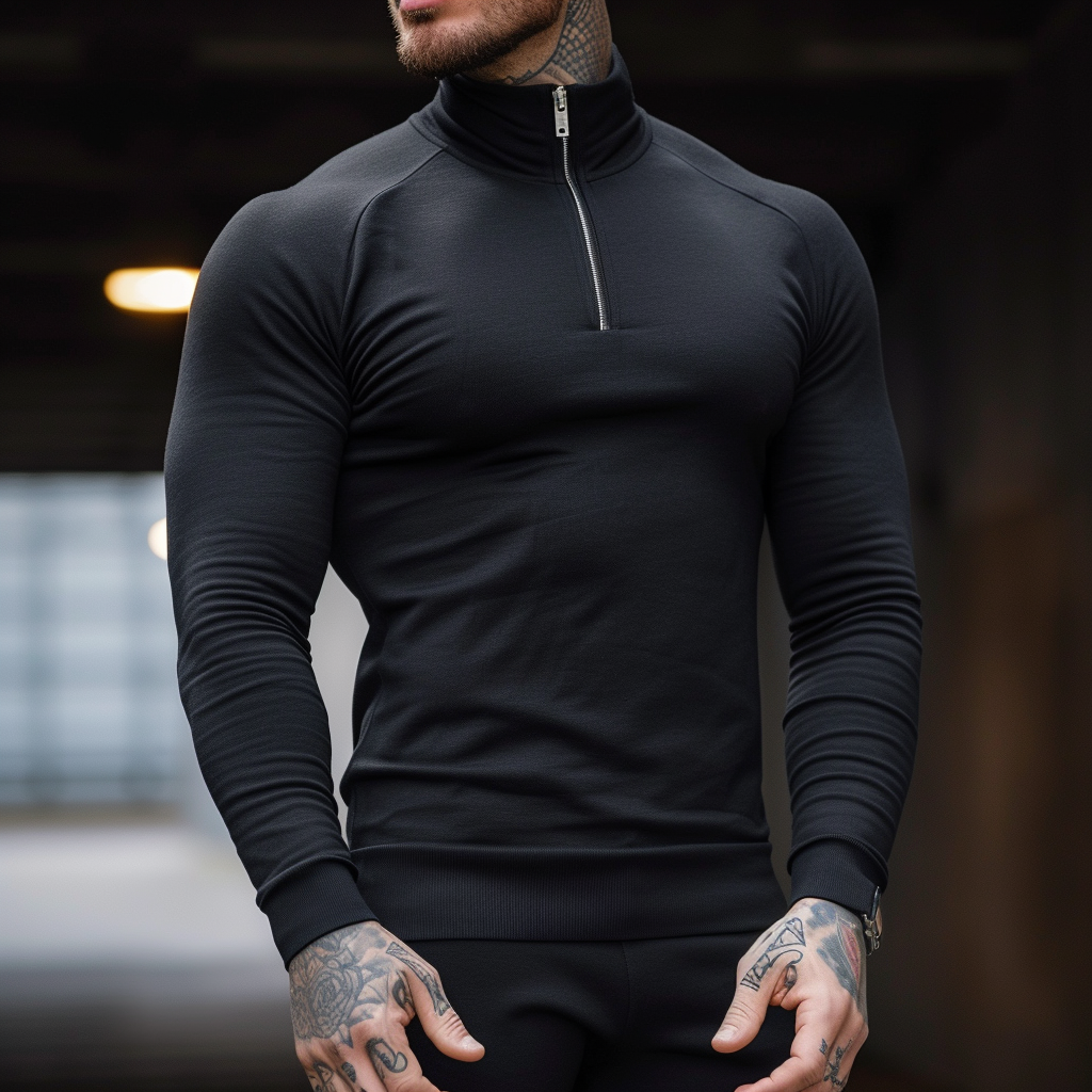 Luvo | Pull zippé ajusté pour homme