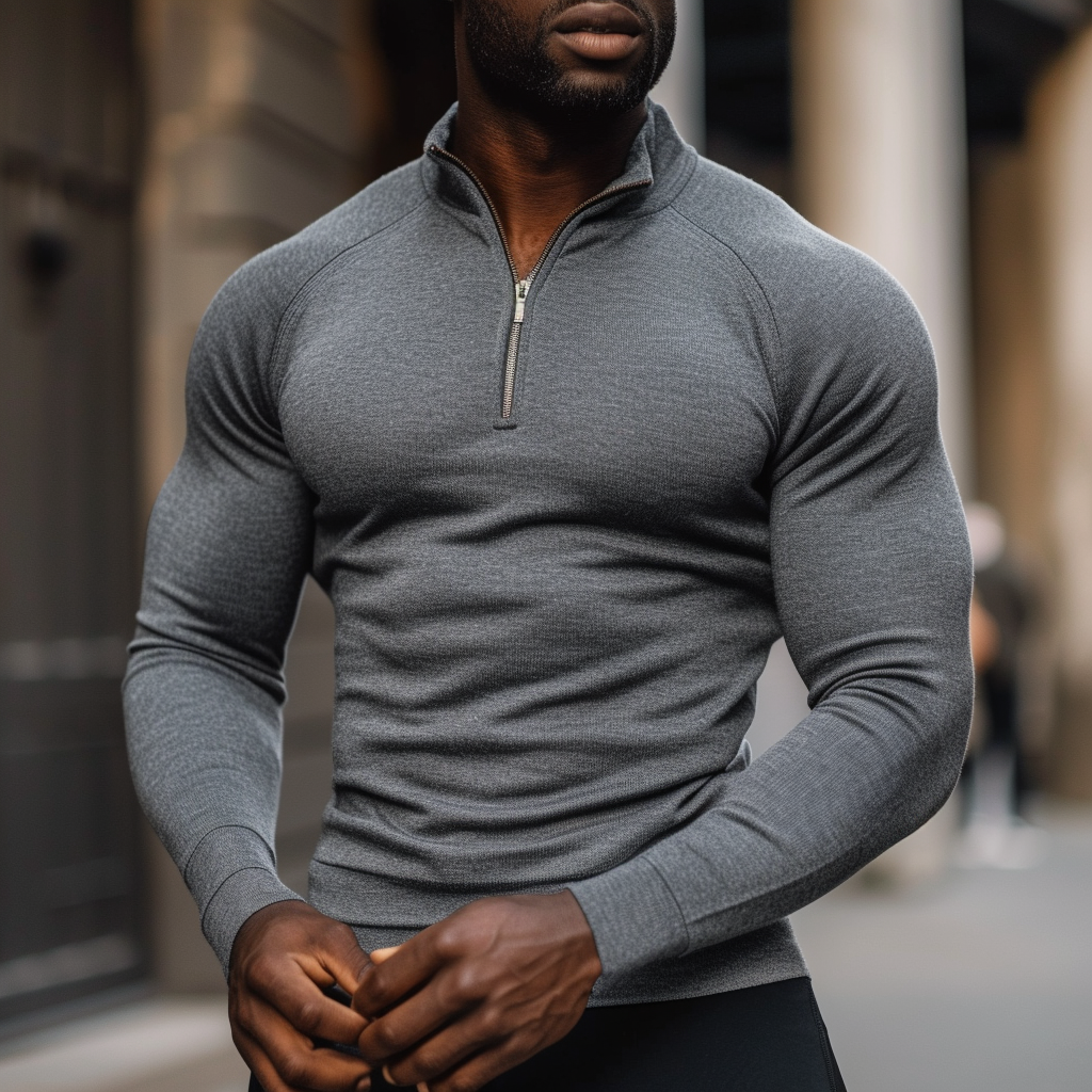 Luvo | Pull zippé ajusté pour homme