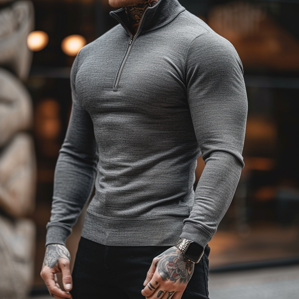 Luvo | Pull zippé ajusté pour homme