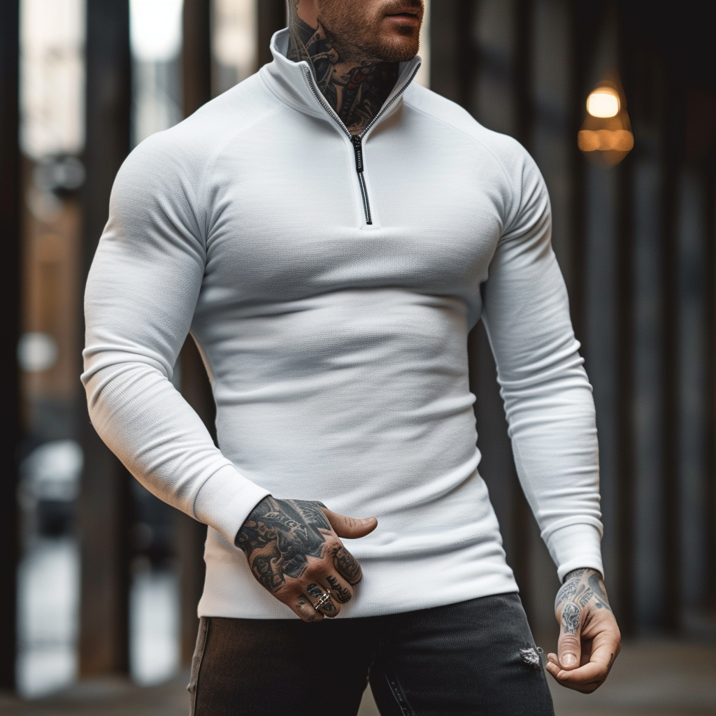 Luvo | Pull zippé ajusté pour homme