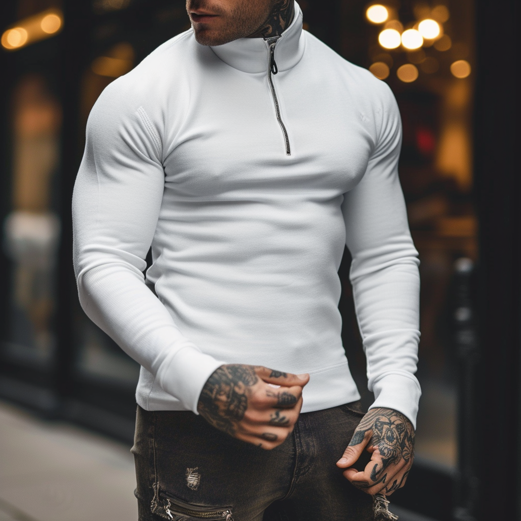 Luvo | Pull zippé ajusté pour homme