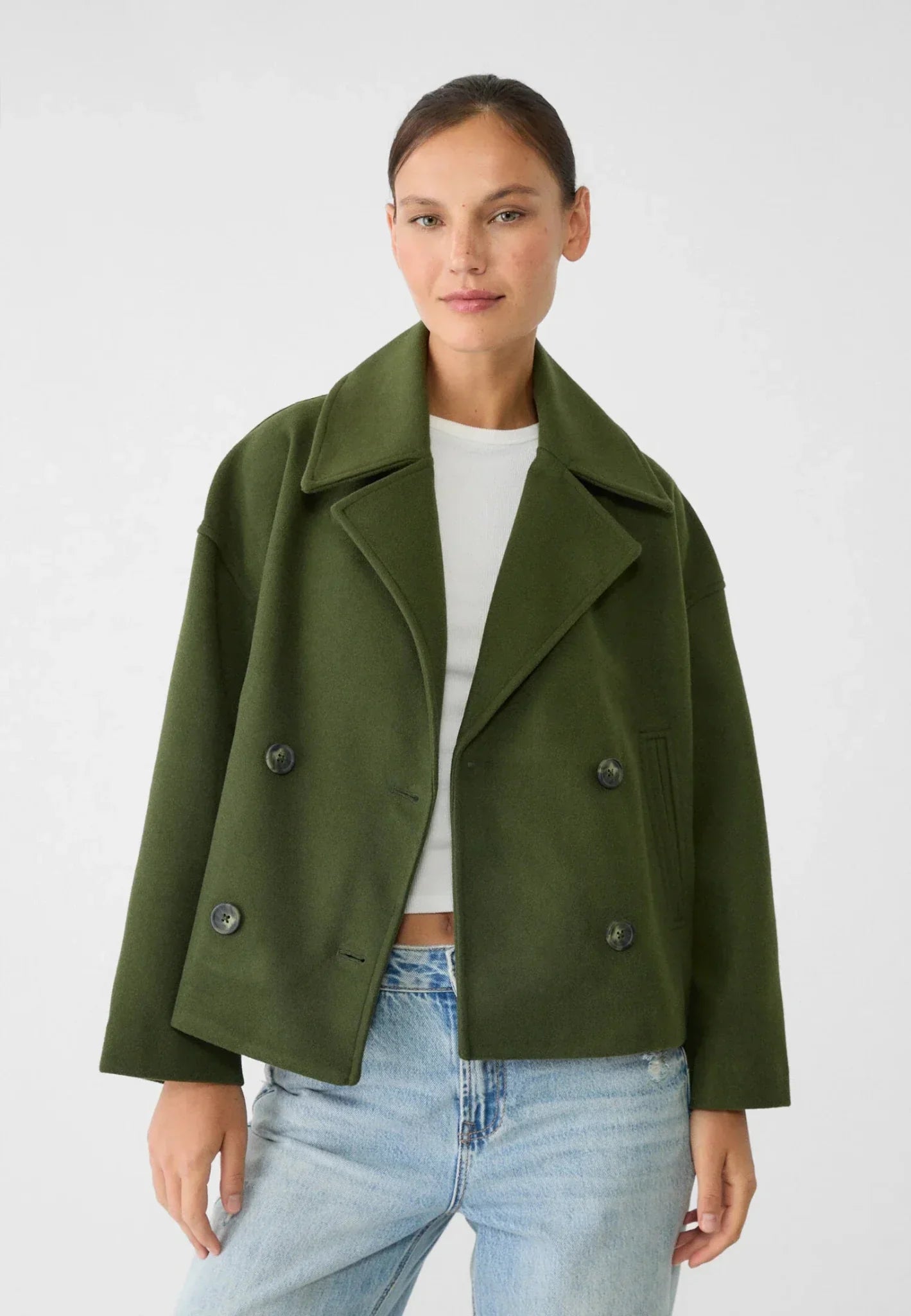 Luvo | Veste Courte pour Femme – Modèle Croisé à Double Boutonnage