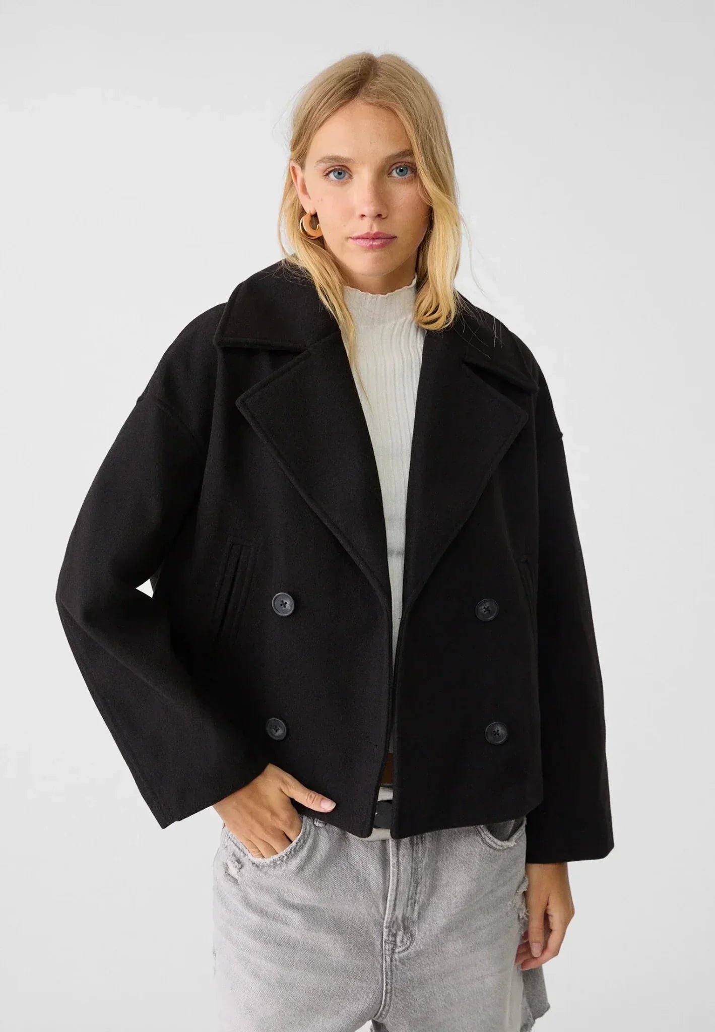 Luvo | Veste Courte pour Femme – Modèle Croisé à Double Boutonnage