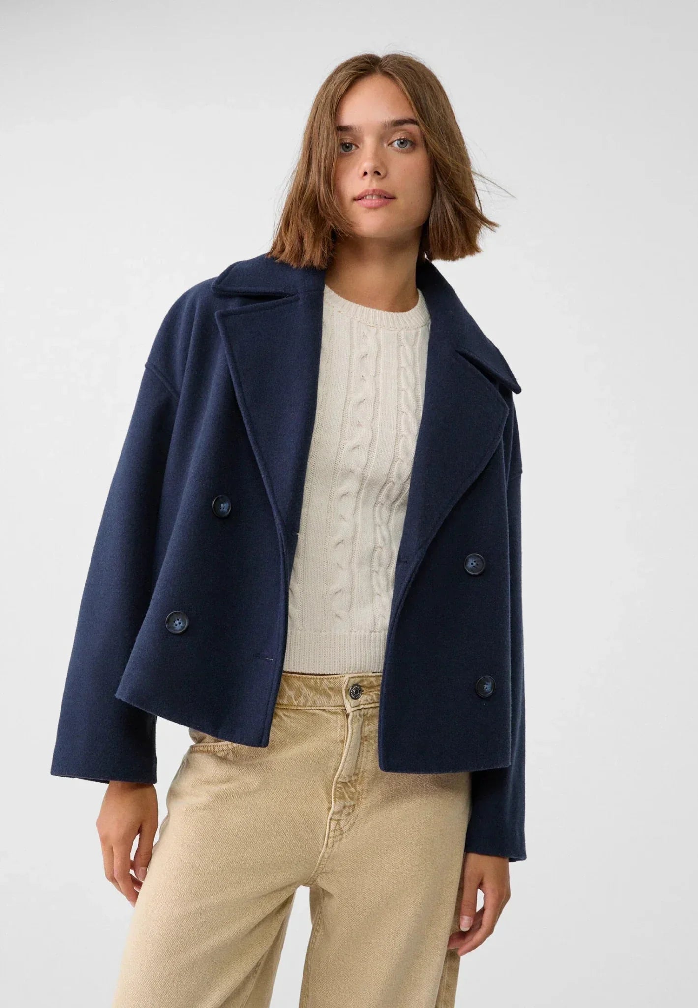 Luvo | Veste Courte pour Femme – Modèle Croisé à Double Boutonnage