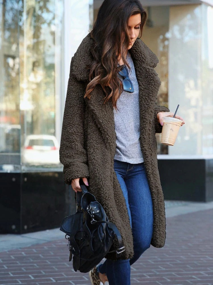Luvo | Manteau Long en Teddy Chaud et Tendance pour Femme