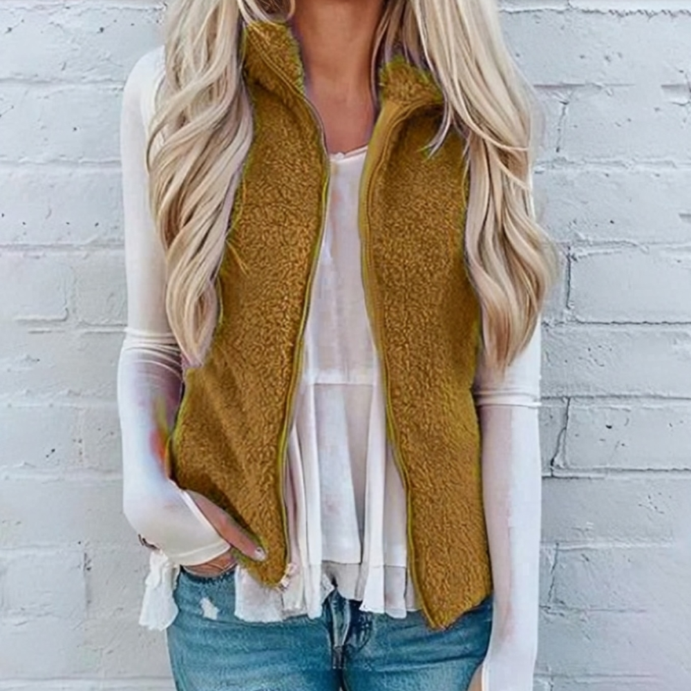 Luvo | Gilet Douillet pour Femme – Avec Fermeture Éclair