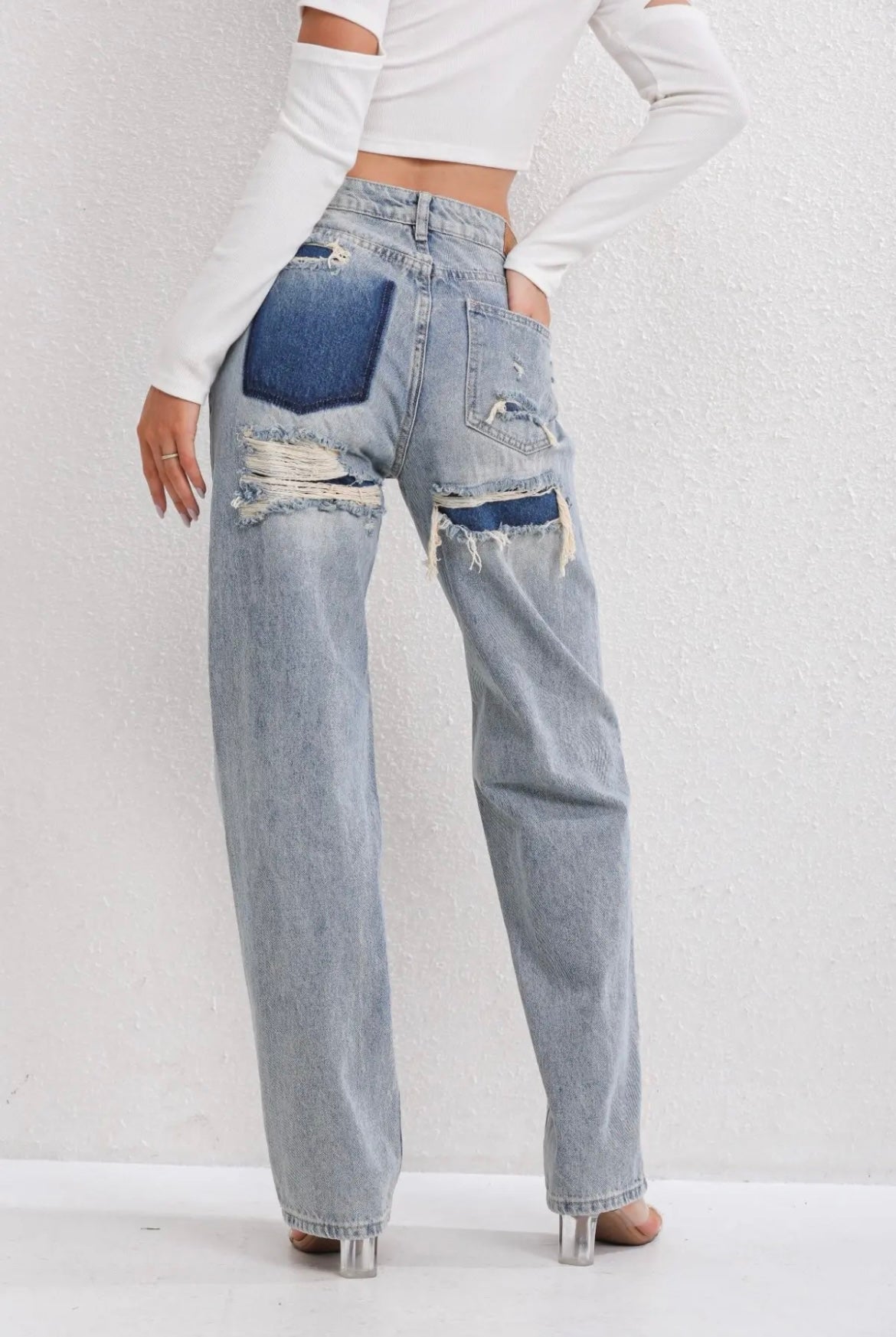 Luvo | Jean Délavé Déchiré pour Homme - Style Vintage